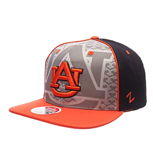 NCAA Auburn Tigers Men's Reflector Snapback Hat, Silver/Navy, Adjustable
