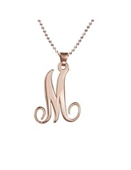 18k Rose Gold Plated Monogram Single Initial Necklace - Custom Made with Any Initial !