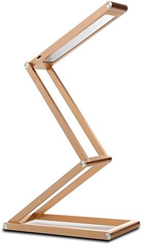 Folding LED Light Table Lamp Mini Portable USB Rechargeable Eye Protection Desk Lamp (Gold)