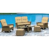 Patioville 44-3020 Meridian All Weather Wicker Deep Seating Swivel Group