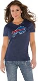 Buffalo Bills Navy Women's Primary Logo Tri Blend V Neck T-Shirt- by Alyssa Milano