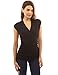 PattyBoutik Women's Ruched V Neck Sleeveless Blouse