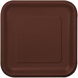 Brown Square Dinner Plates, 14ct