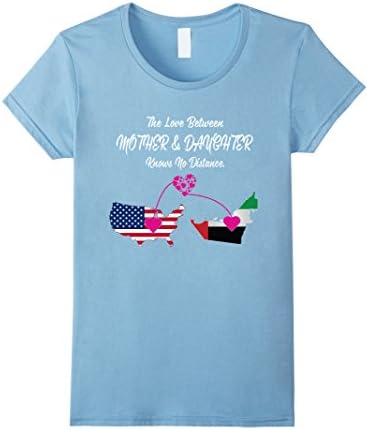 Women's  Mother and Daughter knows no Distance shirt - Christmas gif XL Baby Blue