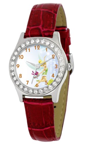 Disney Women's D1515S029 Queen Collection Tinker Bell Red Leather Strap Watch
