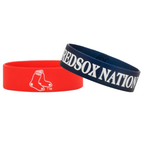 Forever Collectibles MLB Boston Red Sox Bulky Bandz Bracelet 2-Pack