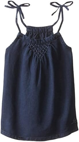Levi's Big Girls' Woven Tank Top with Tie Shoulder Straps, Indigo Intrigue, Medium