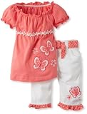 Young Hearts Baby-Girls Infant 2 Piece Butterfly Twill Capri Set
