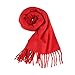 Allegra K Women Shawl Wrap Scarf Tasseled Fringe Pashmina Soft Warm Red