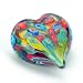 Murano Glass Art 2 Layer w/Murrine Piece Heart Paperweight