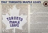 NHL 1967 Toronto Maple Leafs Official Patch on Team History Card