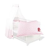 Pinolino 60969-7 - Set f&uuml;r Kinderbett, 4-tlg., 'Gl&uuml;ckspilz' rosa