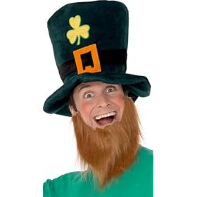 Smiffy'S Leprechaun Hat & Beard  Shamrocks Foam