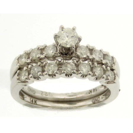 1.00ct Round Diamond Ladies Bridal Set - 2 Piece 1 Carat