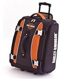 Harley-Davidson® 21 Hybrid Casual Upright Luggage Duffle Bag Suitcase. Full Featured for Travel. In-Line Skates. Telescoping Handle. By Athalon. Rust/Black. 21'' x 14'' x 9'' (2646 cu.in). 99620-RUST/BLK.