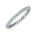 Sterling Silver Ring Cubic Zirconia CZ Wedding Eternity Band Ring