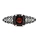 Antique Finished Sterling Silver Cushion Cut Genuine Mozambique Garnet Filigree Ring (2 1/5 CT.T.W)
