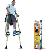 Walkaroo Xtreme Steel Balance Stilts with Height Adjustable Vert Lifters by Air Kicks, Assorted Colors (Red or Green)
