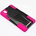 ZTE ZMAX Z970 Case, The3Knights[TM] Armor Hybrid Kickstand Phone Case Cover for ZTE ZMAX Case + The3Knights[TM] Universal 2 in 1 Crystal Classic Stylus Pen (Y stand Pink)