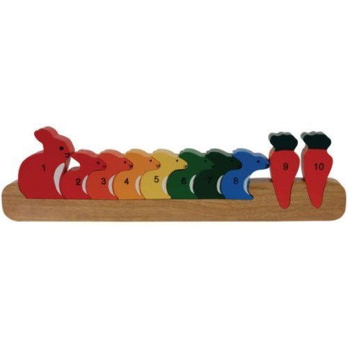 41qgnTH1VIL Educational 3D Wooden Animal Puzzle   Counting Bunnies