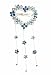 Blue Dangling Heart Wreath Swarovski Brooch Hairclip Image