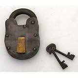 5 Brass Antique Locks- Iron and Brass Padlock and Keys by 