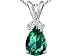 1.06 cts Created Emerald and Genuine Diamond Pendant - 14kt White or Yellow Gold