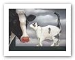 Cow and Cat by Lowell Herrero 9.5"x7.5" Art Print Poster