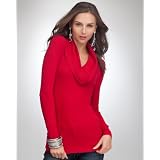 bebeDeepCowlLongSleeveSolidSweater