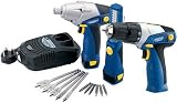Draper 108v Cordless 14 Hexagon Impact Drivertorch Kit With Two Li ion Batteries And Cordless Rotary Drill