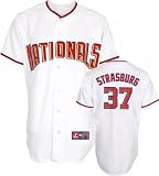 Stephen Strasburg Jersey: Youth Majestic Home White Replica #37 Washington Nationals Jersey