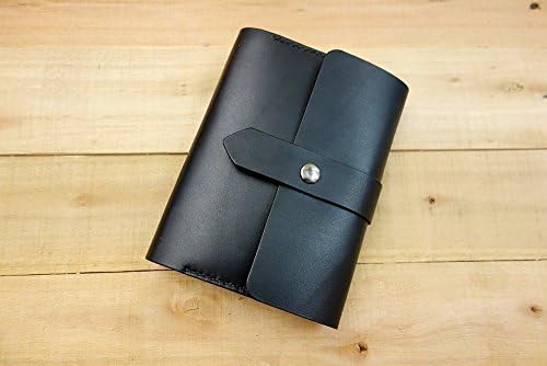 Leather Hobonichi Techo Cover - Black - Leather Planner - A6, Pen Loops, Wraparound Snap Closure