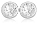 Silver 5mm Rd White Cubic Zirconia Rubover Stud Earrings
