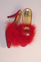 Jacques Levine Blaze Marabou Feather Heels