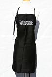 Black Embroidered Apron It's a Comb Not a Wand