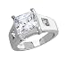 Bling Jewelry Sterling Silver 2.9 ct Princess CZ Square Engagement Ring