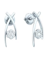 0.24CTW DIAMOND LADIES FLOWER EARRINGS