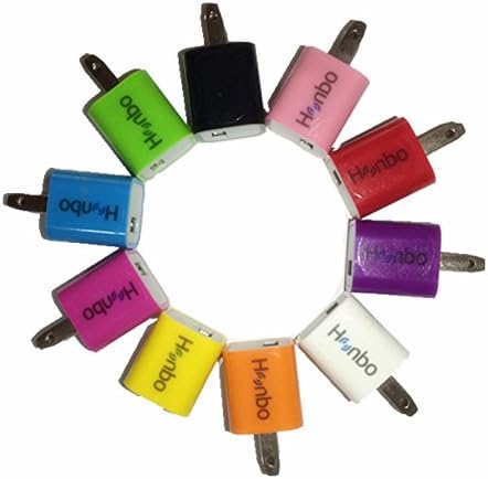 Angietech 10 Pcs Output 5v 1a Colorful USB Wall Travel Charger Power Adapter for Samsung Galaxy S3 S4 Note 2 HTC