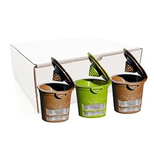 ekobrew Cup Refillable Cup for Keurig K-Cup Brewers Brown/Green 3-Count