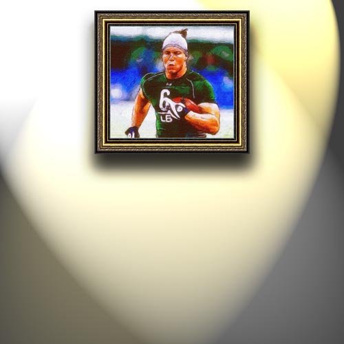 Completely Handpainted American Football Sport Painting, Custom Order FL2059, Oil on Canvas, with Option to Paint Jerry, Brett & Co. from Any Other Favorite Photograph or Picture, Unframed, Size 26'' x 29