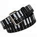 PIANO KEYS BLACK LEATHER REMOVABLE BUCKLE BELT - SMALL