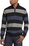 Alex Stevens Men's 1/2 Zip Rugby Sweater,Black Combo,Medium