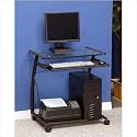 Portofina 27" W Computer Cart Finish: Black/Clear Glass