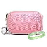 Nikon Coolpix S560 10MP Cool Blue Digital Camera Case Kroo Mini Hard Bag Carrying Case --- ( NYLON PINK ) + Vangoddy tm, Live*Laugh*Love wrist band!!!