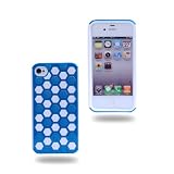 i-UniK Honeycomb 2 in 1 Hybrid iPhone 4S/4 all models PC & TPU Dual Layer Two Tone Protection Case (Blue) ~ i-UniK