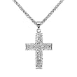 18k White Gold Diamond Cross Pendant with Chain (0.33 cttw, I, SI)