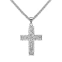 18k White Gold Diamond Cross Pendant with Chain (0.33 cttw, I, SI)