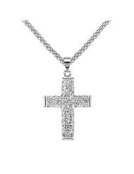 14k White Gold Diamond Cross Pendant (0.33 cttw, I, SI)