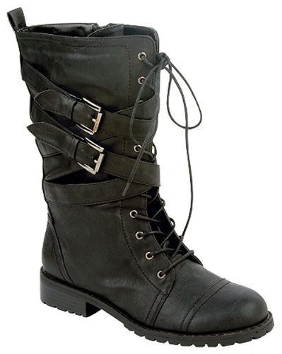 Lug-17 Buckle Military Lace Up Mid-Calf Boot