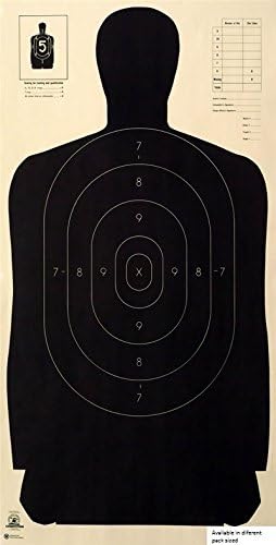 Police Standard Silhouette Target - Black Rendition - Official NRA Target B-27 23" X 45" (25-Pack)